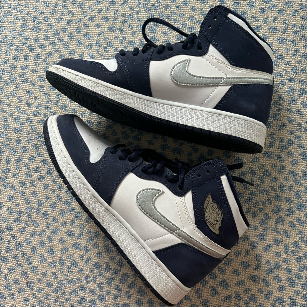 Navy and Silver Air Jordan 1’s